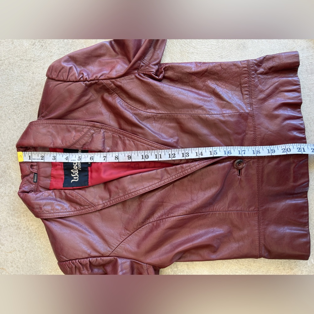 Wilson’s Burgundy Women Leather Jacket Size 6 Made in Korea - Picture 6 of 12